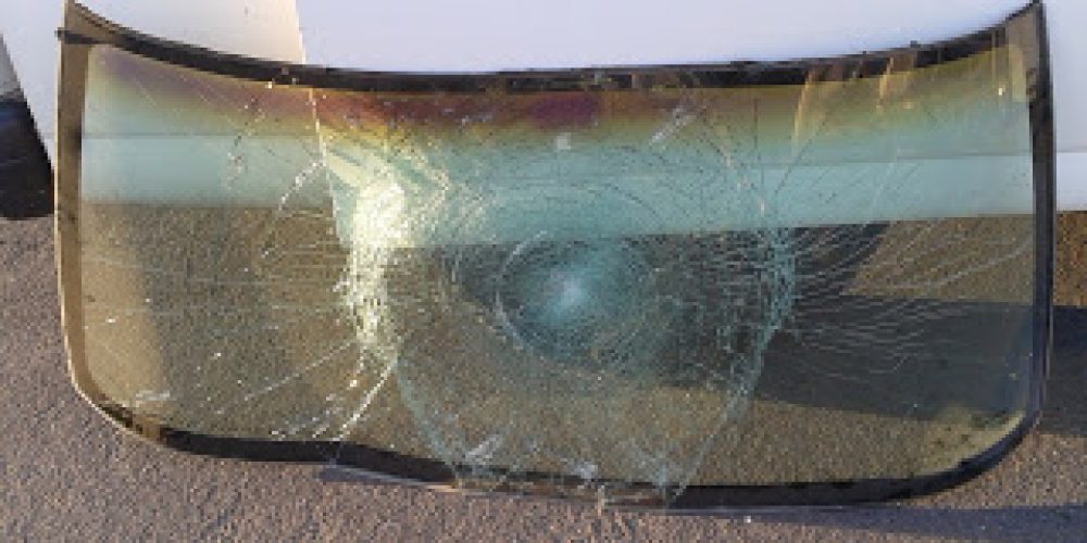 Windshield from pedestrian collision in Fresno